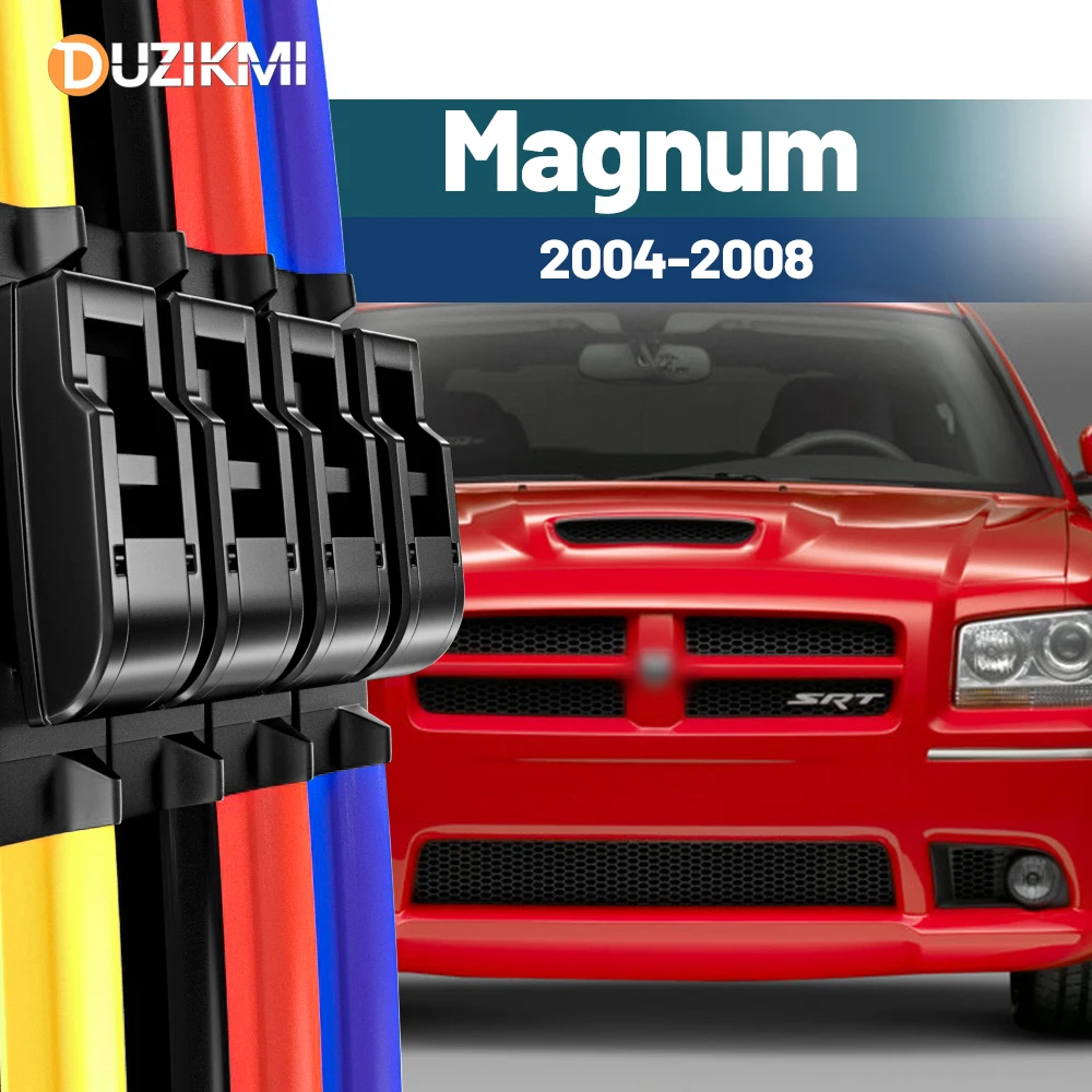 

For Dodge Magnum 2004-2008 2005 2006 2007 2pcs Front Windshield Windscreen Wiper Blades Red Blue