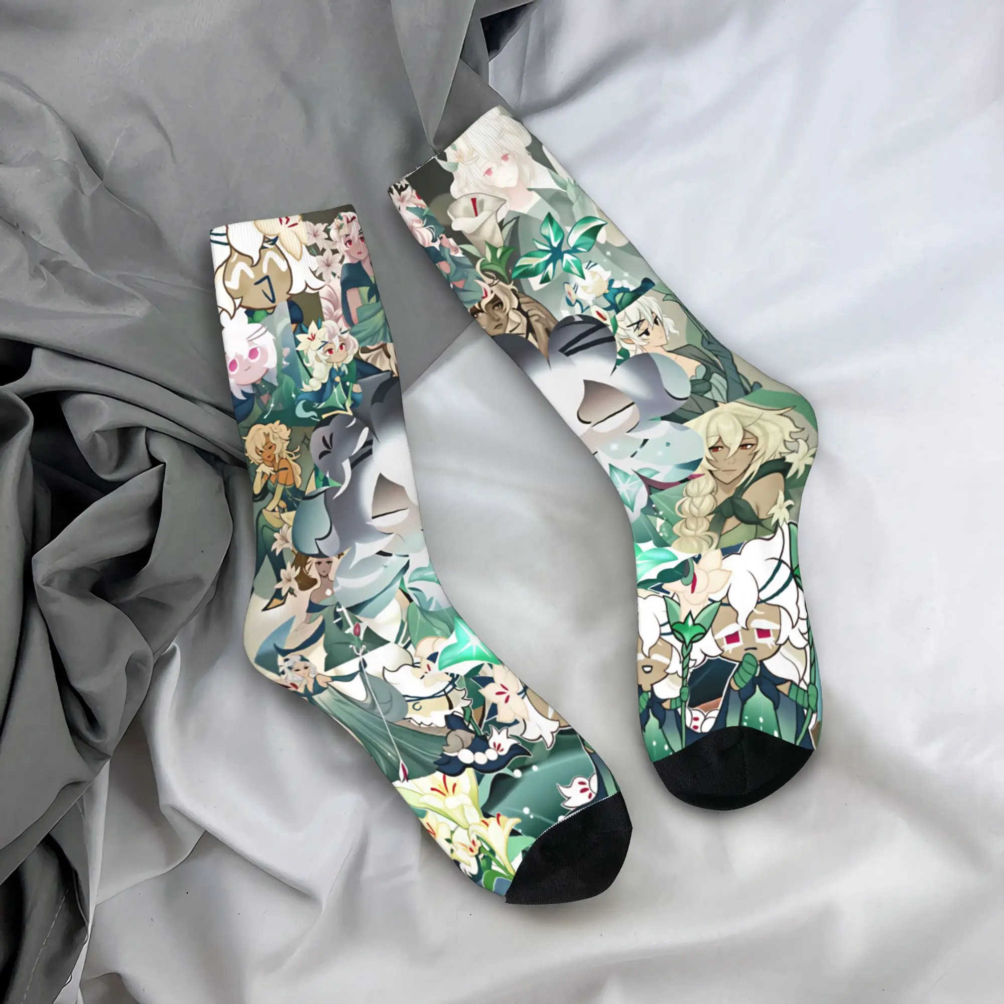 Shadow Milk Socks Cookie Run Kingdom Gothic Stockings Autumn Anti Skid Men's Socks Soft Custom Cycling Socks