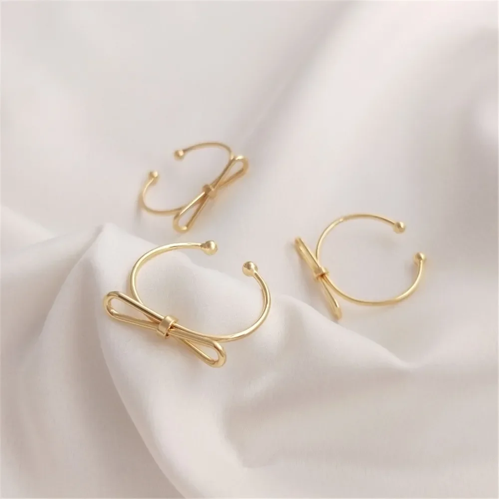 

14K plated gold Fashion big bow ring personality DIY simple aesthetically Japanese and Korean net red bow ring opening