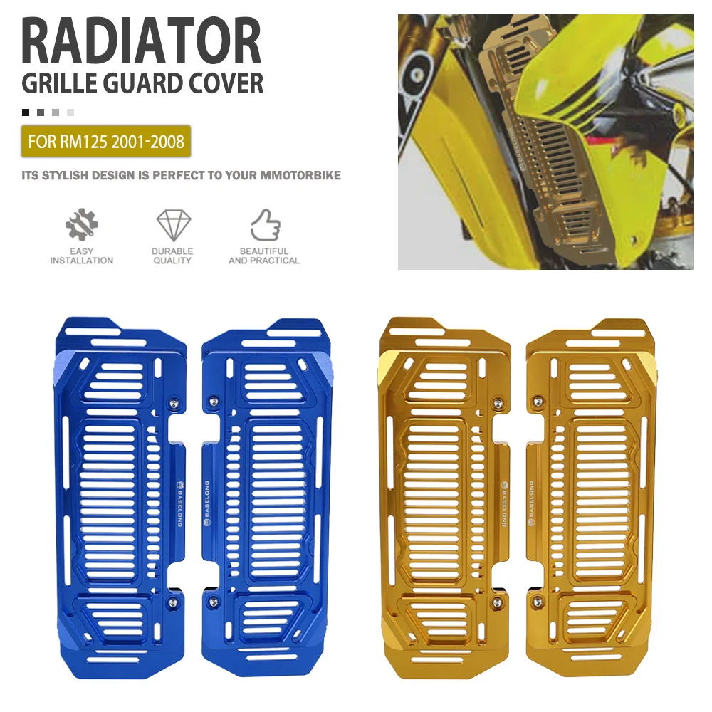 Radiator Guard For Suzuki RM125 2001-2008 2007 2006 2005 2004 2003 2002 Motorcycle Radiator Grille Cover Protector Accessories