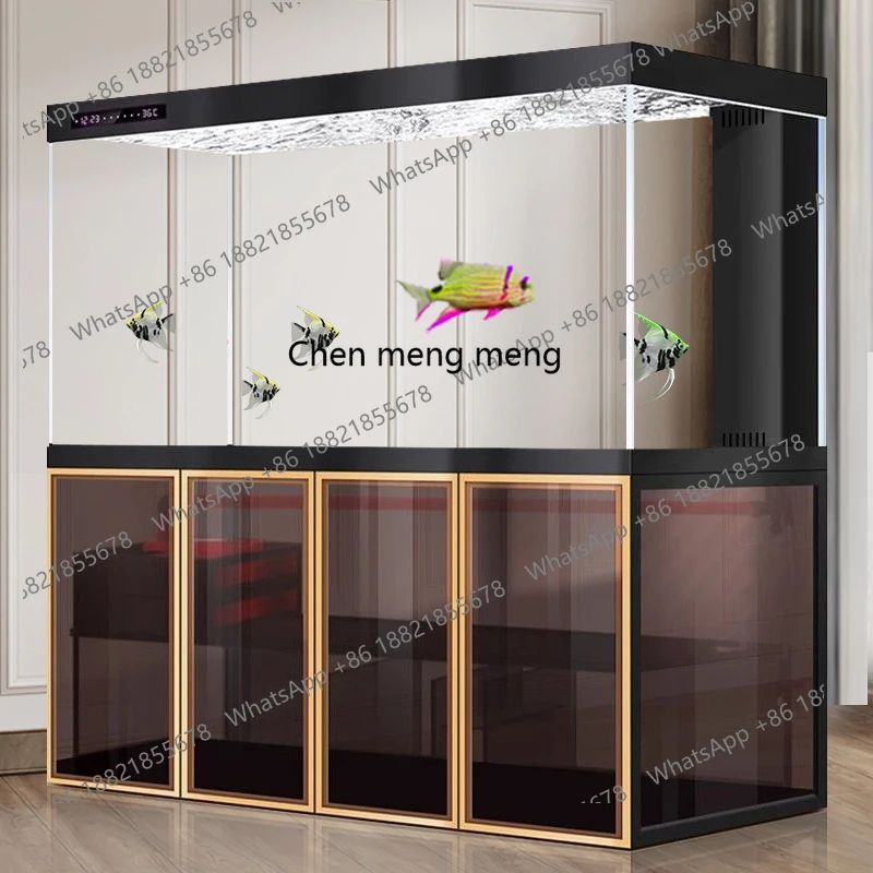 

Bottom filter arowana tank, living room, household water-free box, ultra-white glass ecology