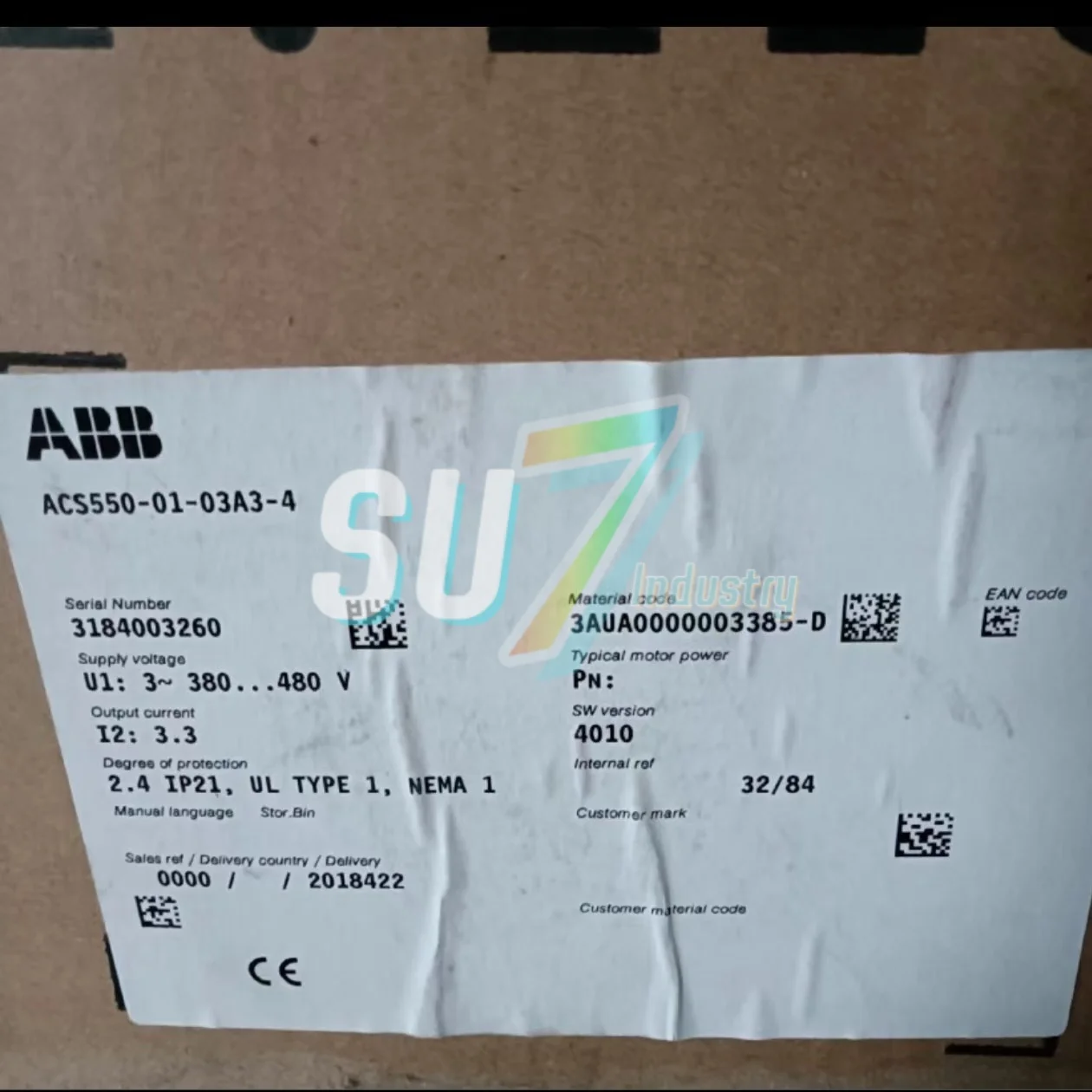 ACS550-01-03A3-4 새로운 오리지널 인버터