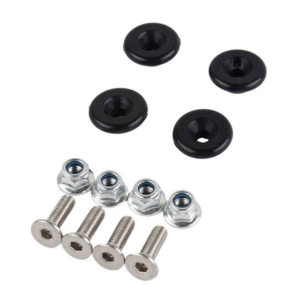 4set/12pc Universal Motorcycle Rear Luggage Case Bushing Pad Black Top For Motor Storage Box Buckle Spacers Accessory