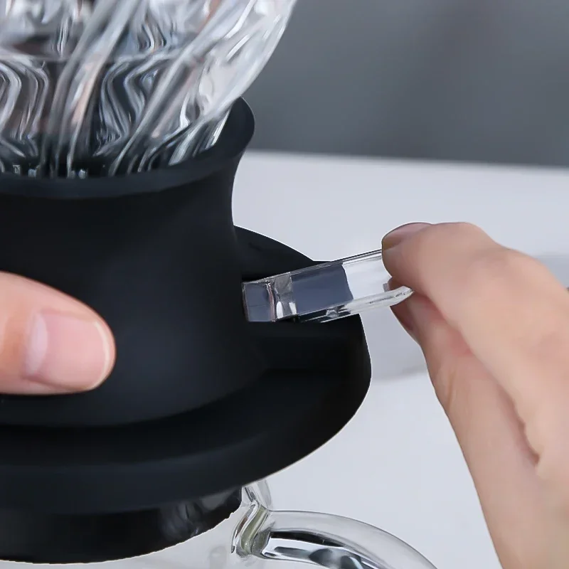 العلامة التجارية الجديدة والعالية الجودة قابل للتعديل القهوة المنقط القهوة تصفية الزجاج مع قمع صينية مرشح القهوة