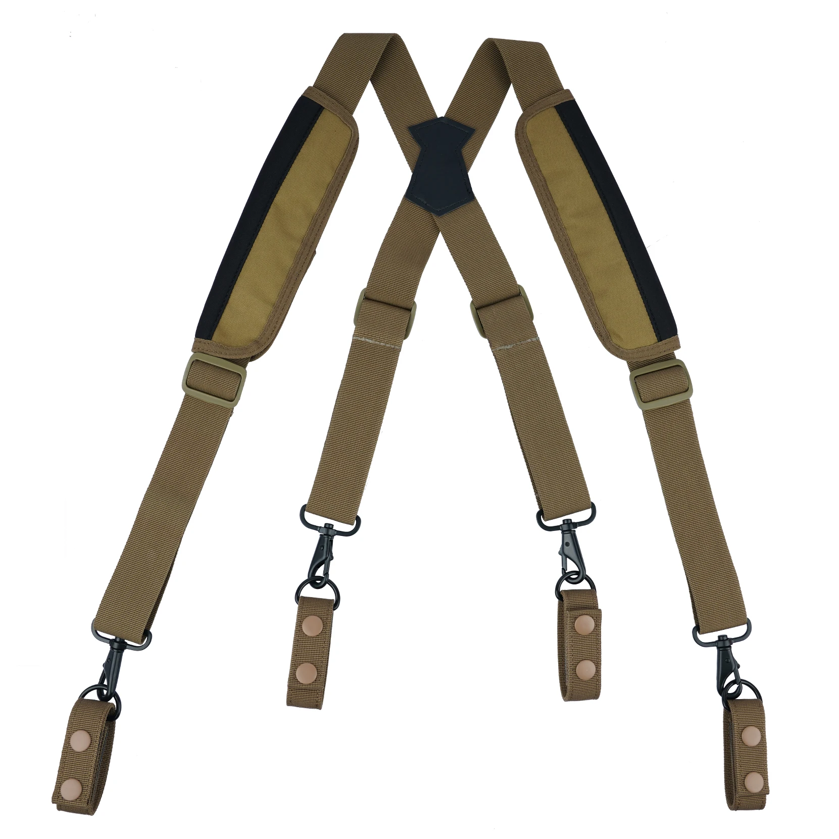 KUNN Tactical Duty Belt Suspenders with Metal Hook,Men Padded Police Harness for Duty Belt