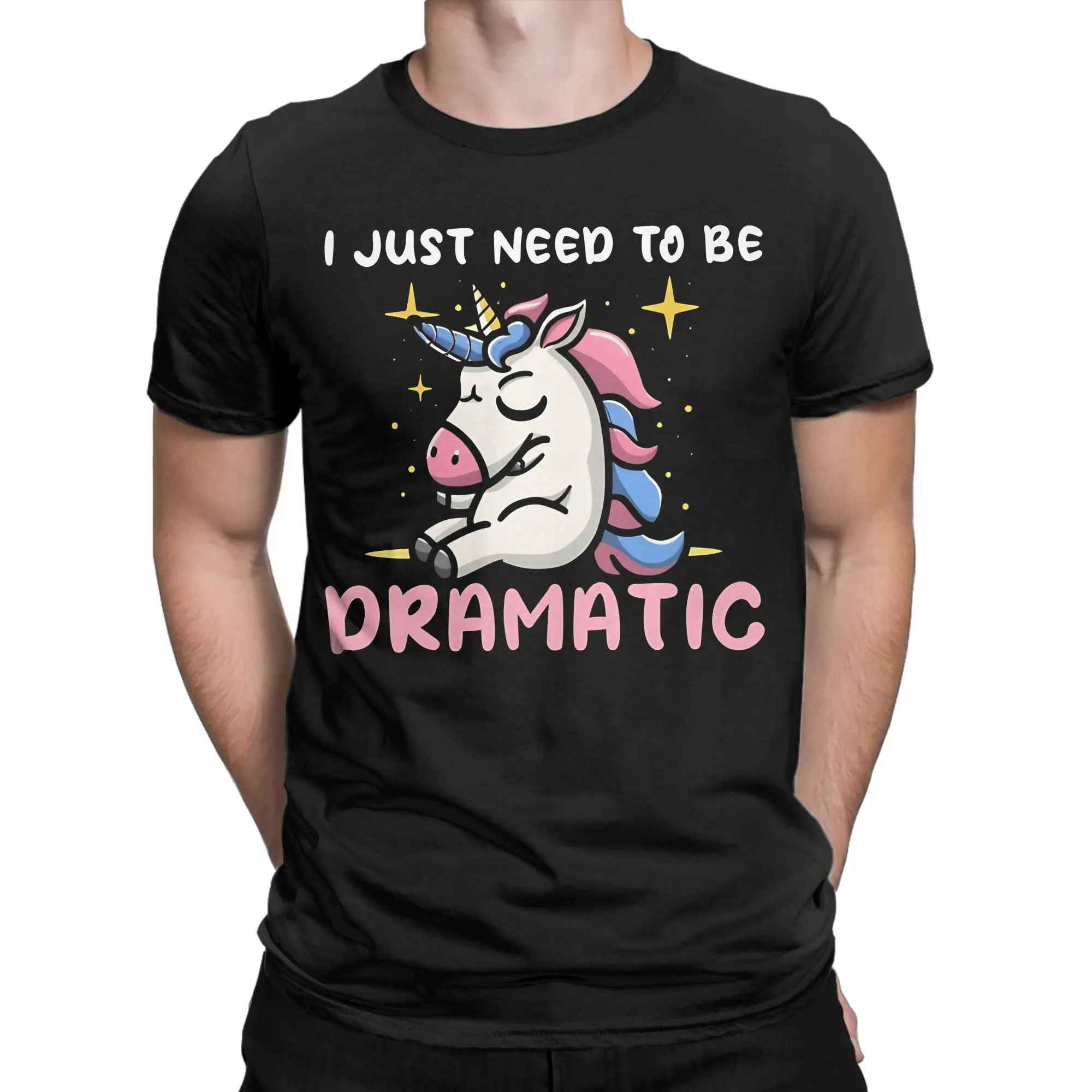 Vintage I Just Need To Be Dramatic T-Shirt Men's Cotton Short Sleeve  O-neck Summer Clothes