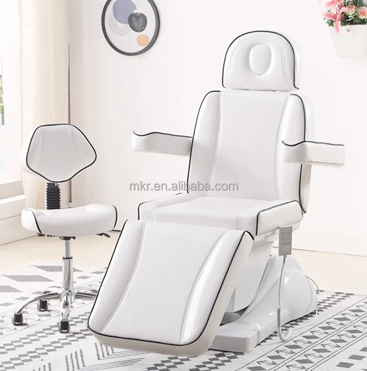 Attrezzature per parrucchieri mobili Spa lettino da massaggio elettrico bianco per salone di bellezza per il viso