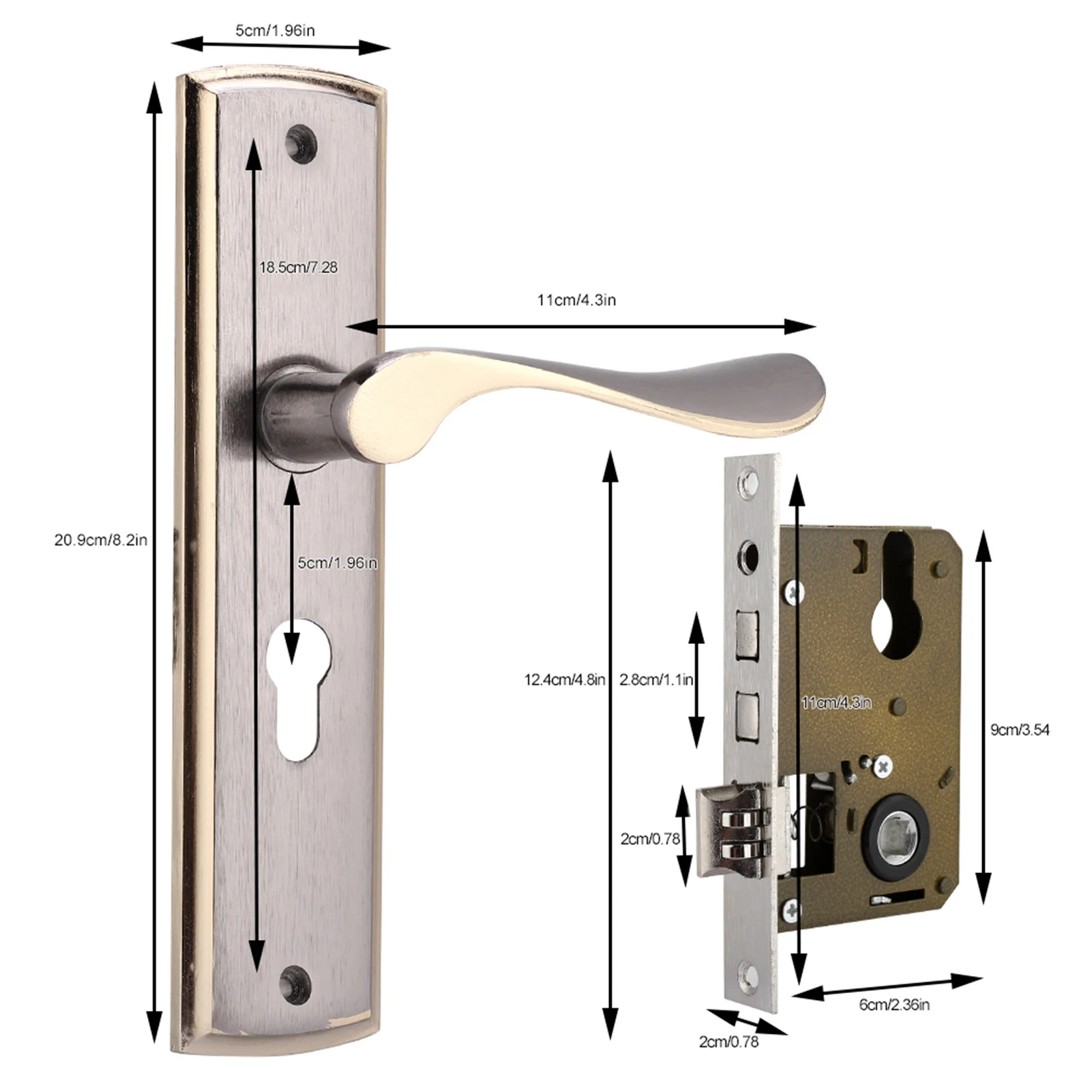 

Bedroom Door Lock Aluminum Door Lock for Home Security Indoor Bedroom Living Room Living Room Door Lock Indoor Door Lock