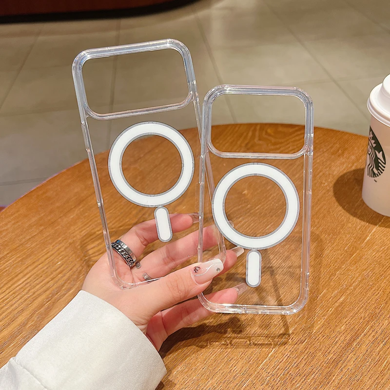 10PCS Big Camera Hole  Magnetic Case For iPhone 18 17 air 17e 16e 16 15 14 13 Pro 12 Mini 11 Pro XS Max XR 7 8 Plus Magsafe Case
