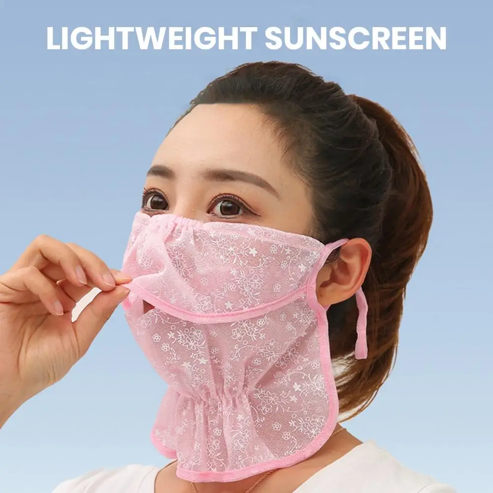 Breathable Women Sunscreen Face Hood  Dust-proof Elastic Women Face Dust Cover  Neck Protection Women Face Dust Cover