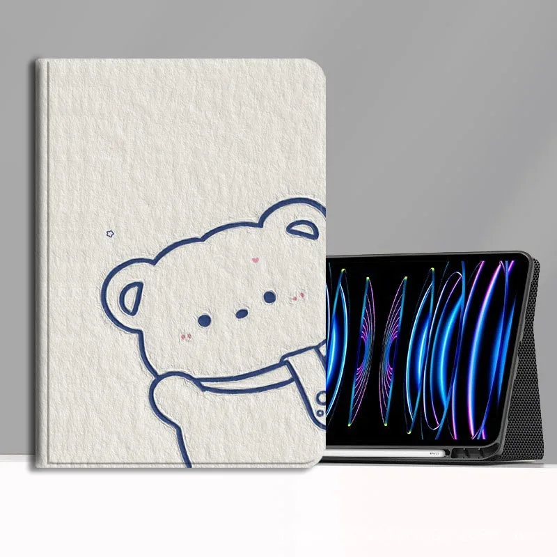 Cartoon Animals Tablet Case for Xiaomi Pad 5 6 6s Pro 12.4in Case for Redmi Pad SE Pro12.1in MiPad 7 8 Pro 11.2 Kawaii Bear Case