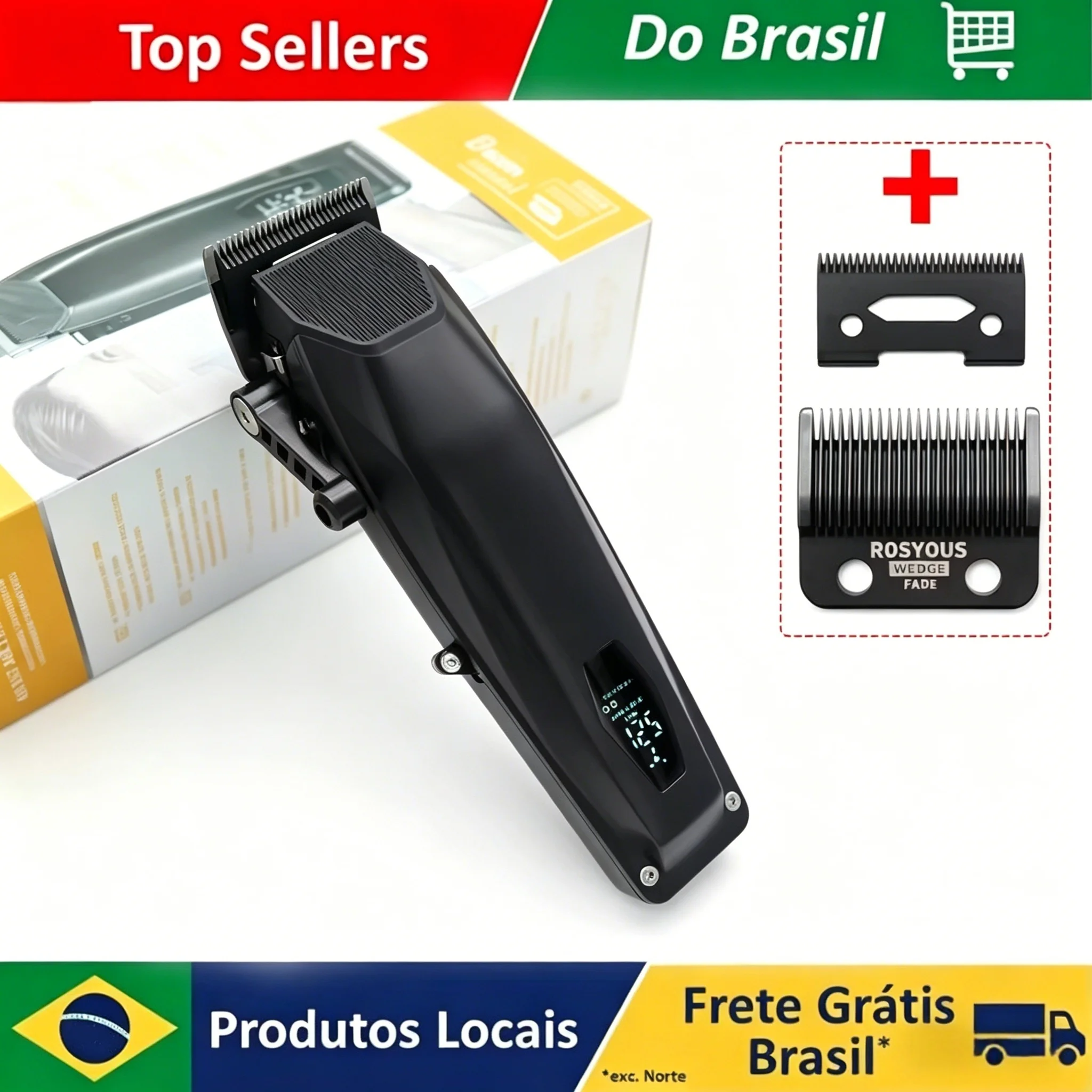 ブラジル製、充電式、最高のヘアトリマー、プロ仕様、コードレス、理髪店用ヘアクリッパー