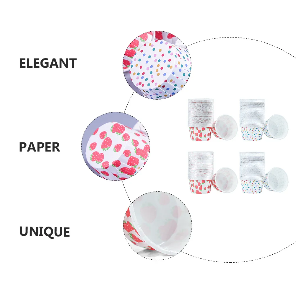 

200Pcs Oil Paper Cupcake Cups Disposable Paper Dessert Cups for Party Baking and Serving Disposable Dessert Cup