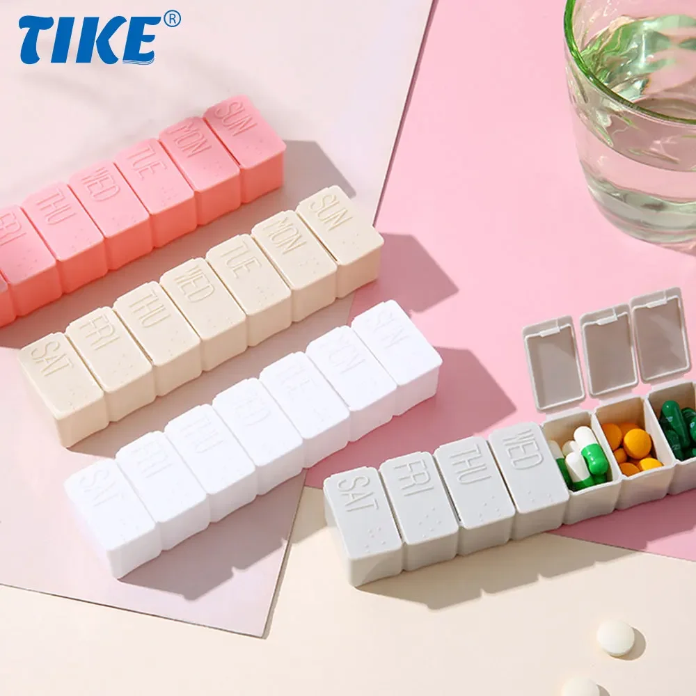 Weekly 7 Days Pill Cases Travel Medicine Organizer Pill Box Organizer for Fish Oil,Calcium Tablets Supplements and Other Vitamin