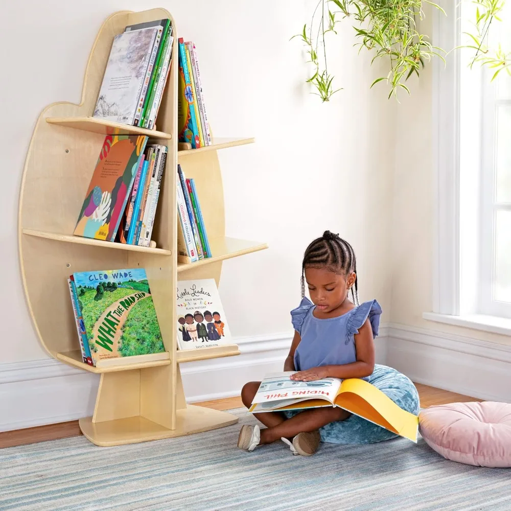 Árbol de lectura Natural, estantería de madera contrachapada para sala de juegos, aula y dormitorio de niños, estantes Organizadores de madera