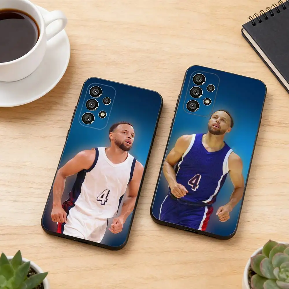 Sports Star S-Stephen Curry Phone Case For Samsung S25,S24,S21,S22,S23,S30,Ultra,S20,Plus,Fe,Lite,Note,10,Black Cover