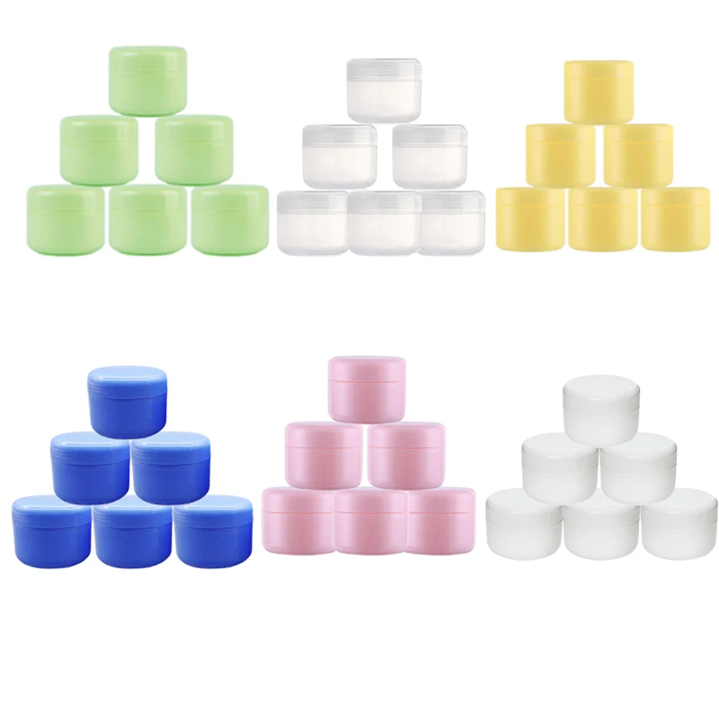22 szt. 10g/20g/30g/50g/100g/150g plastikowe puste butelki na próbki wielokrotnego napełniania podróżny krem do twarzy pojemnik na kosmetyki plastikowy słoik do makijażu