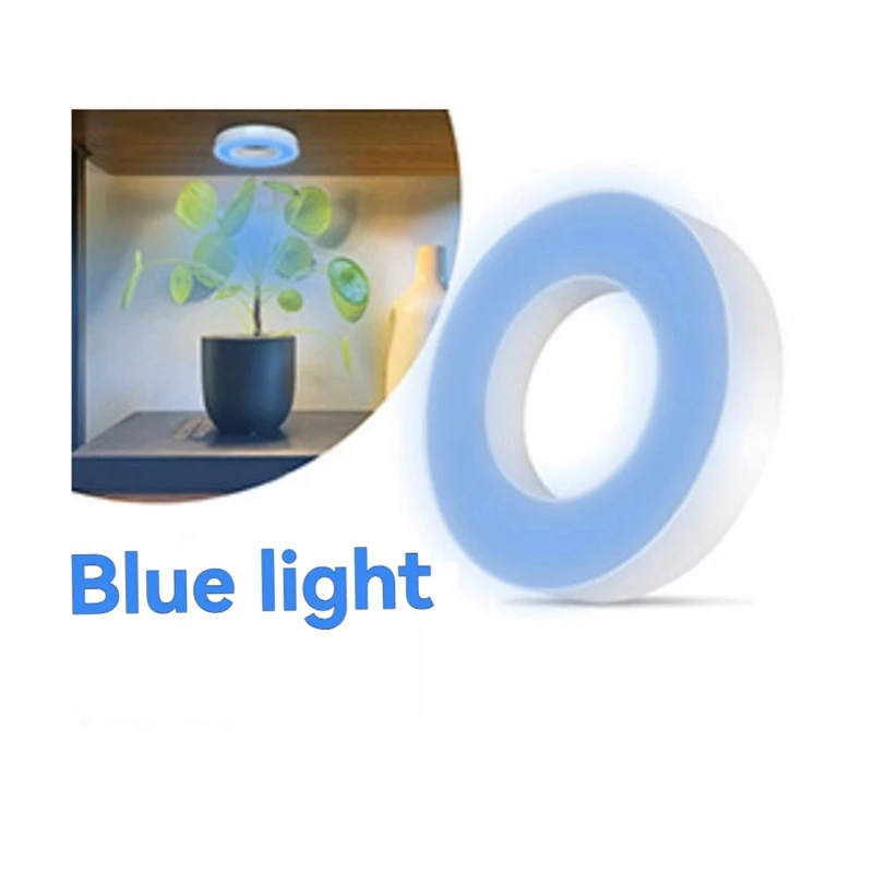 Pełne spektrum oświetlenia LED do uprawy automatyczne włączanie/wyłączanie zegar sufitowy pod szafką Halo lampa do uprawy roślin czerwone i niebieskie światło-AT64