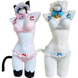 Game NEKOPARA Chocola Vanilla Cosplay Costume Women Sexy lingerie swimsuit Cute Cat Suit Halloween Party Uniform Maid Clothes