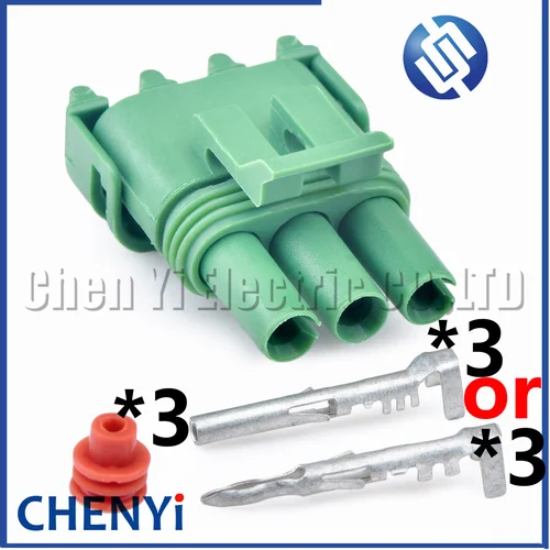 Conector impermeable automotriz verde de 3 pines, enchufe de arnés de cables con Sensor de mapa 12020403 con pines macho o hembra para GM