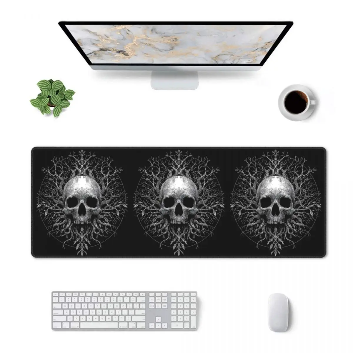 Large Mouse Pad Skeleton Tree Printed Gamer PC Laptop Mats Keyboard Carpet Computer Gaming Office Accessories Desk Mat