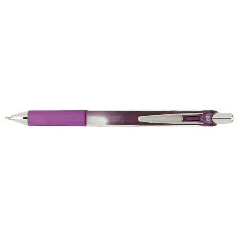 Retractable Liquid Gel Pen, (0.7mm) Metal Tip, Medium Line, Violet Ink