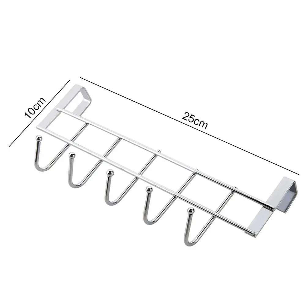 Convenient Coat Hanger Good Load-Bearing Bathroom Organizer Door Hook Towel Hanger Rack 5 Hooks Rack