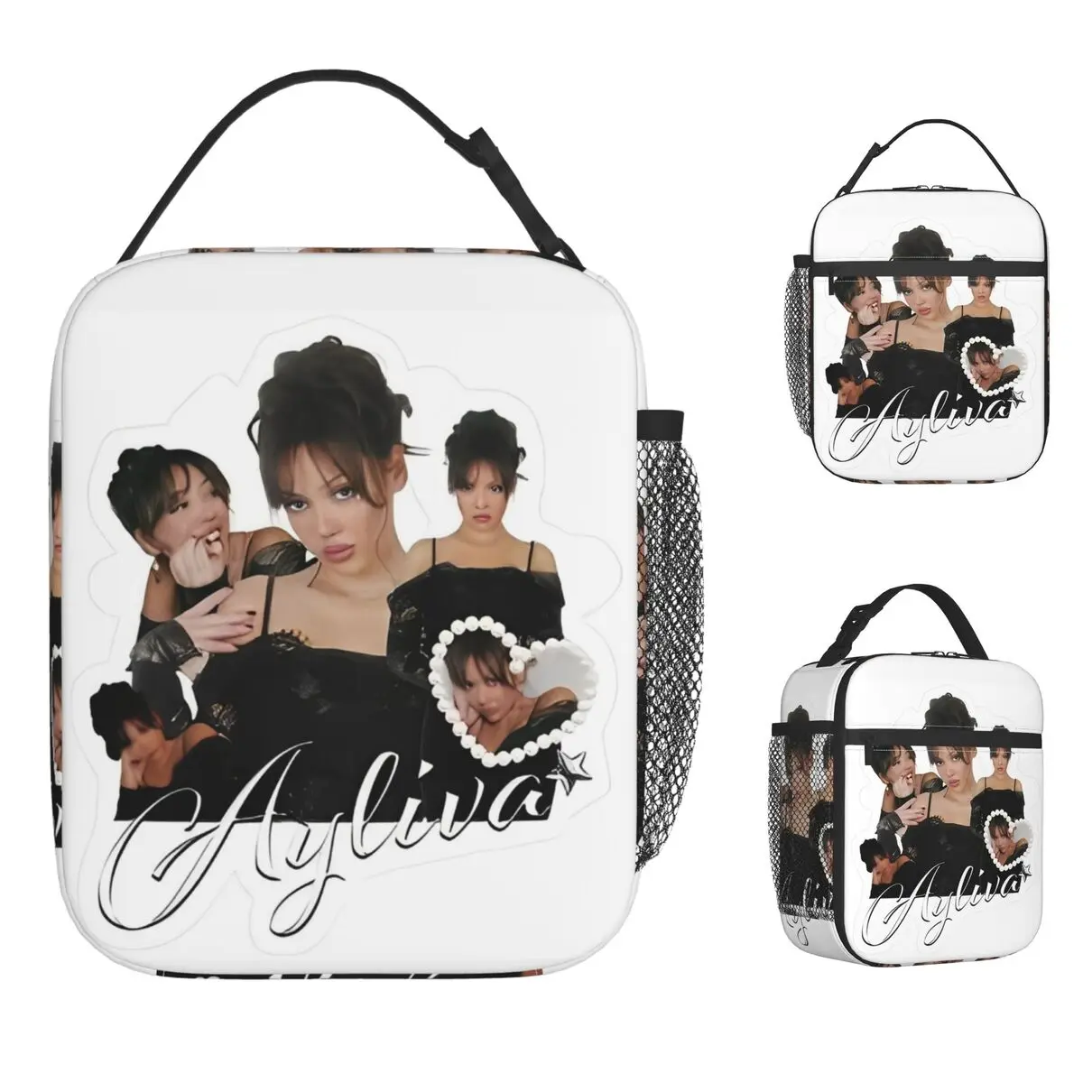 

Ayliva Cute Girl Lunch Bag Casual Lunch Box Outdoor Picnic Portable Thermal Lunch Bags For Child Oxford Print Cooler Bag