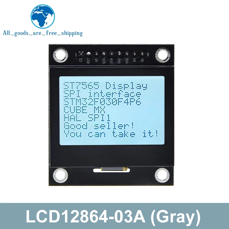 Imagem -06 - Tela Lcd para Arduino Módulo Serial Port Dot Matrix Spi Frame de Ferro 12864 12864 Tzt 12864 12864