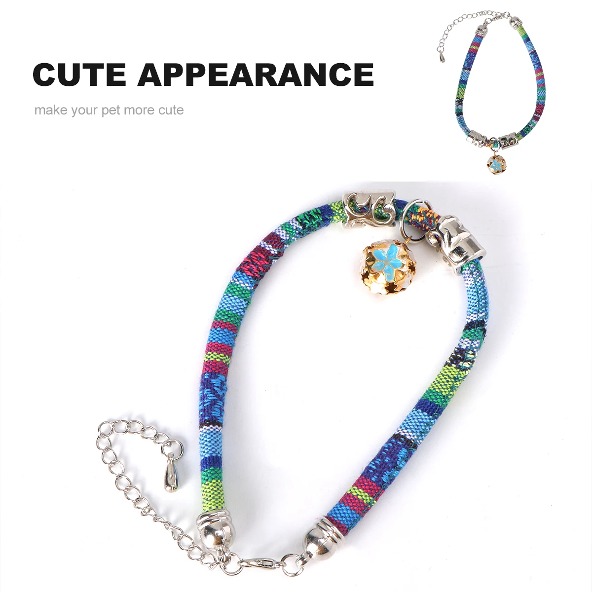 

Bohemian Cat Collar Kitten Necklace Safe Pet Accessories Breakaway Buckle Cloth Bell Lightweight Comfortable Outdoor Gift