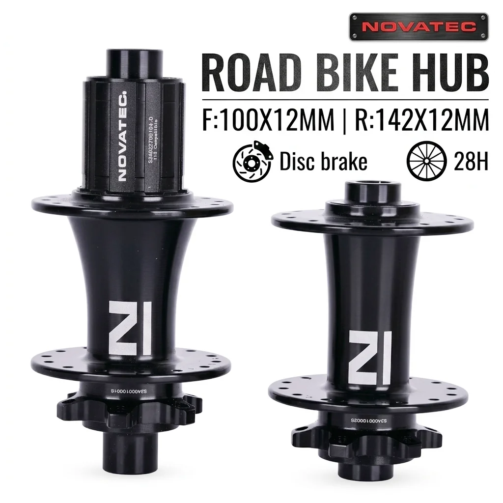 

NOVATEC D981 D982 100x12MM 142x12MM 28 holes Road Bike Disc Brake Bearing Bicycle Hub For HG 8 9 10 11S