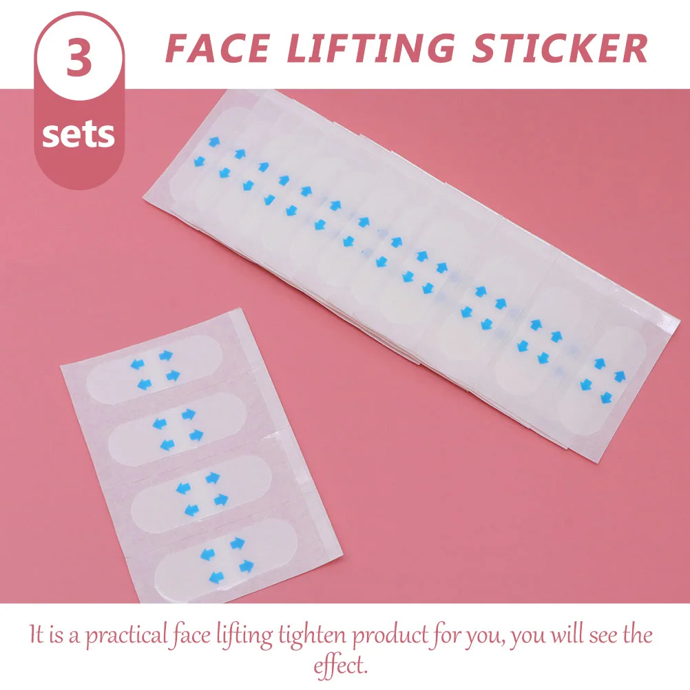 3 juegos de 3 juegos de parches de elevación en forma de V para mujeres cintas de Estiramiento facial reducción de barbilla doble pegatinas musculares cinta facial Invisible