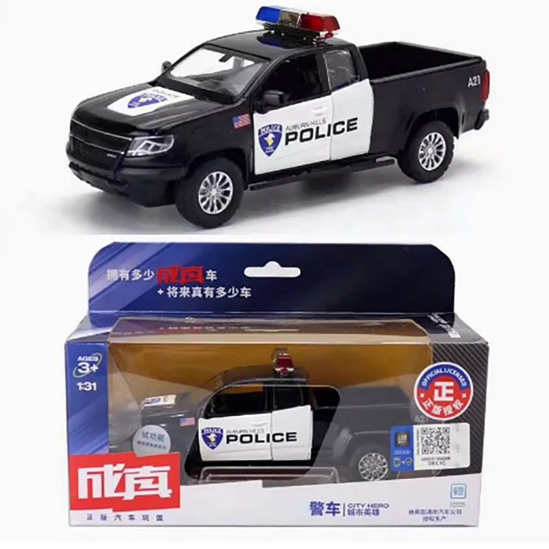 

Diecast 1: 32 Scale Alloy Car Model Pickup Truck Police Car Sound And Light 4 Door Opening Hobby Collecting Children's Toys