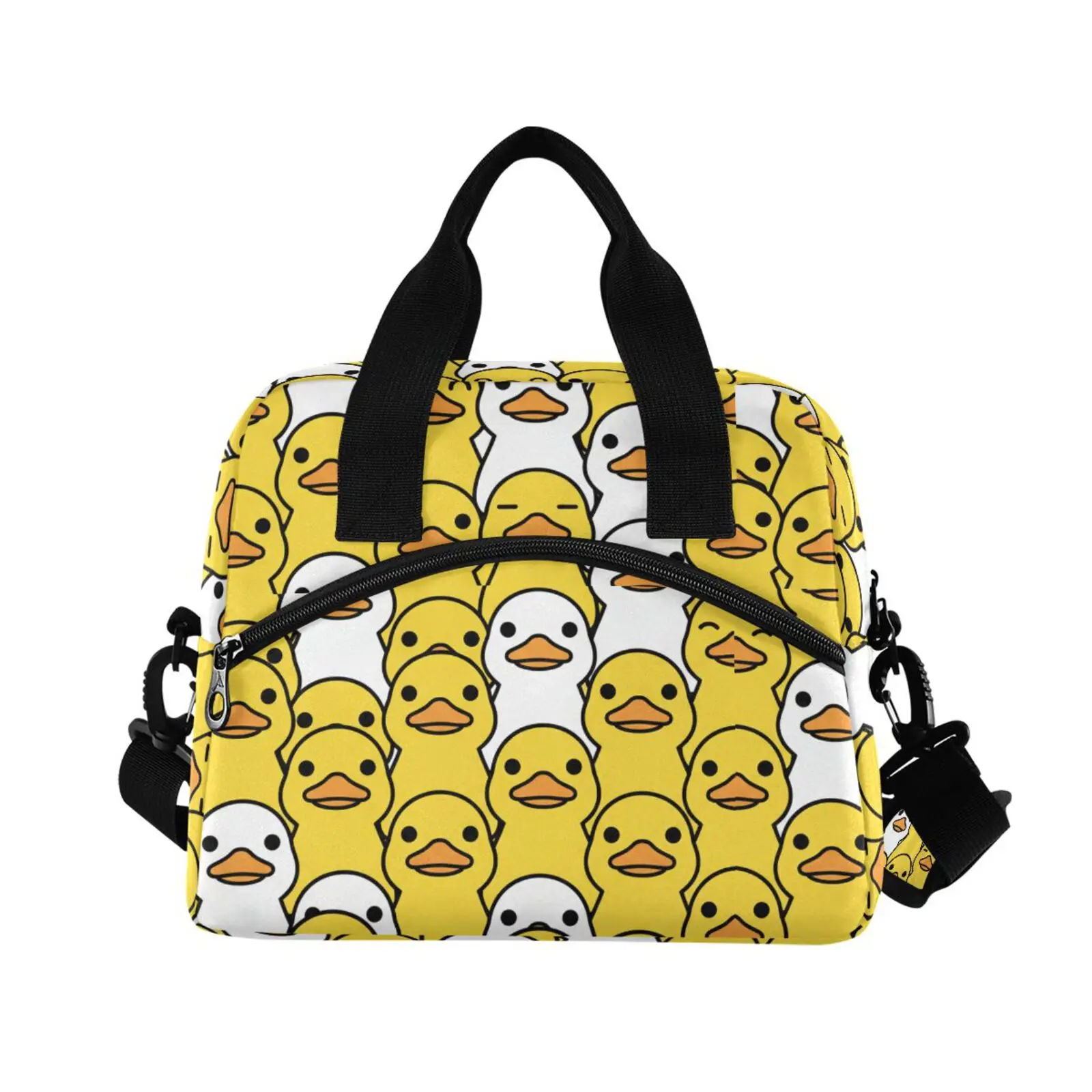 Men Women Insulation Thermal Lunch Bag Fresh Keeping Large rubber duck Printed Tote Box Portable One Shoulder Cooler Bags