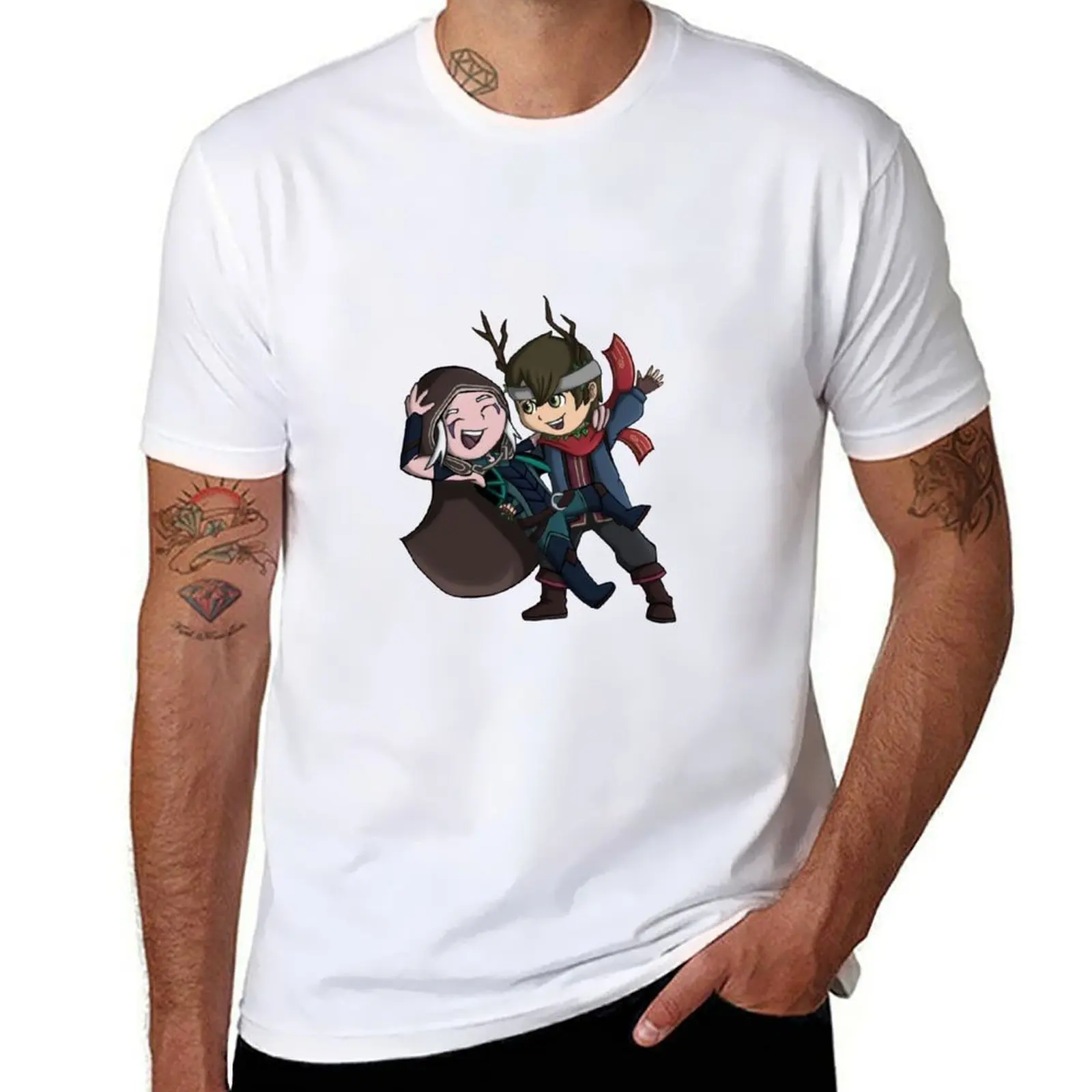 

Dancing human Rayla and elf Callum T-Shirt man t shirt heavy cotton graphic t shirts for man T-Shirt