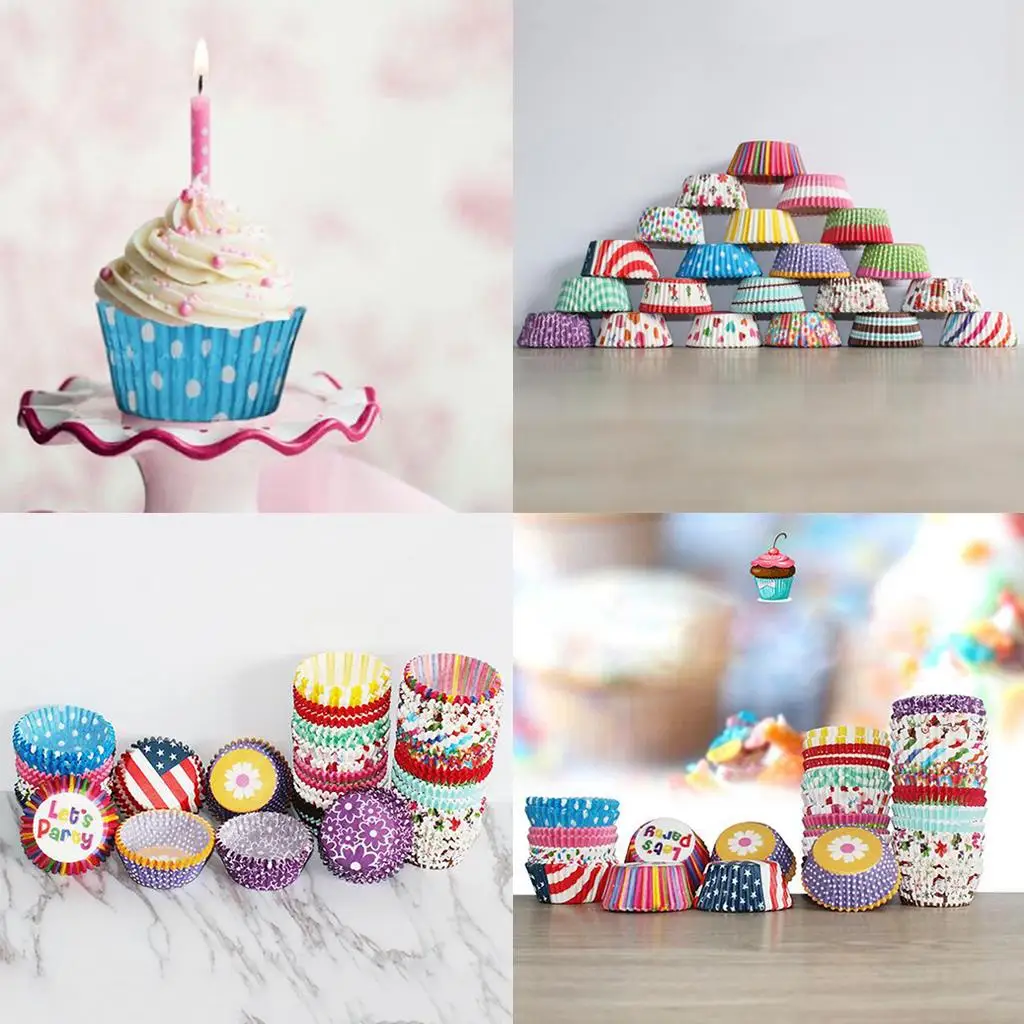 

1000 Pcs Paper Muffin Cupcake Liner Baking Cups Cake Stand Decorating for Party Wedding