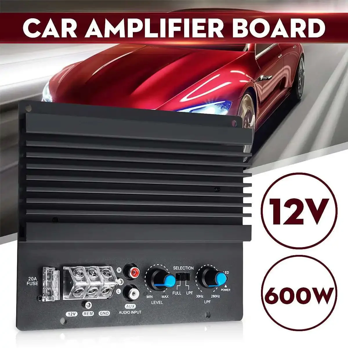 

600W Car Audio Amplifier Board 12V 28-160KHz for Powerful Subwoofer Speakers Player Auto High-power Car Power Amplifiers
