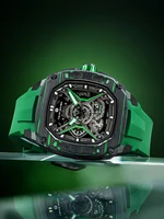 TSAR BOMBA Automatic Watch for Men Square Carbon Fiber Mechanical wristwatch Waterproof Clock Mens Gift photo 4