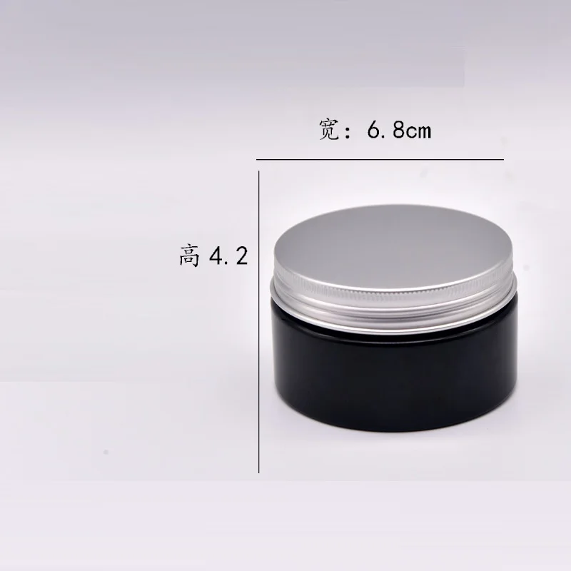 24Pcs Plastic Container Empty Cream Black Jar Silver Aluminum Lid 30g 50g 80g 100g 120g 150g 200g 250g Refillable Cosmetic Jars