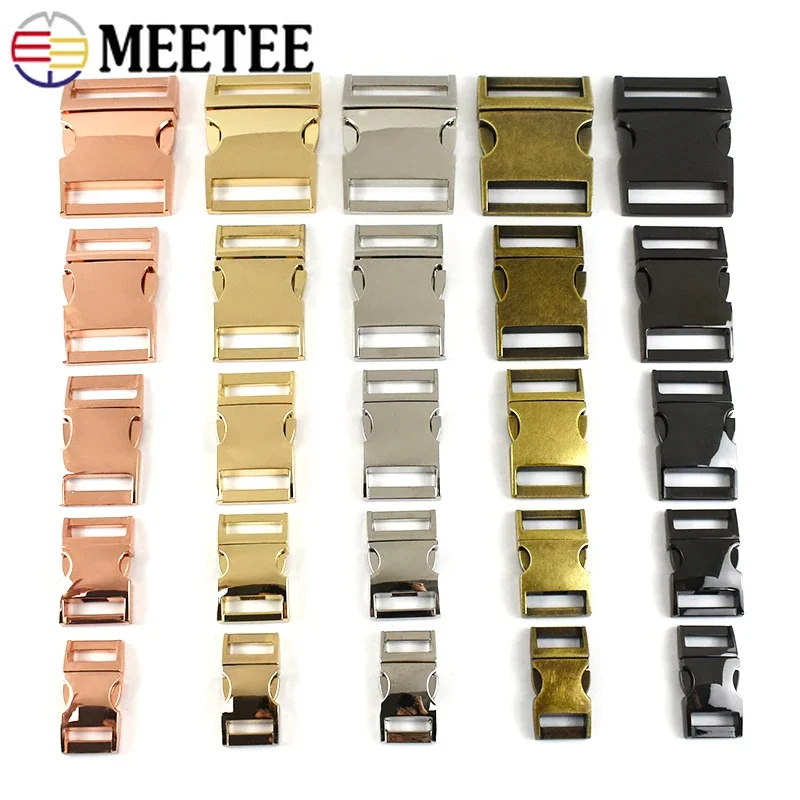 

Meetee 2/5Pcs 10-38mm Metal Side Quick Release Buckles Backpack Strap Clasp Webbing Bag Adjuster Hooks DIY Hardware Accessories