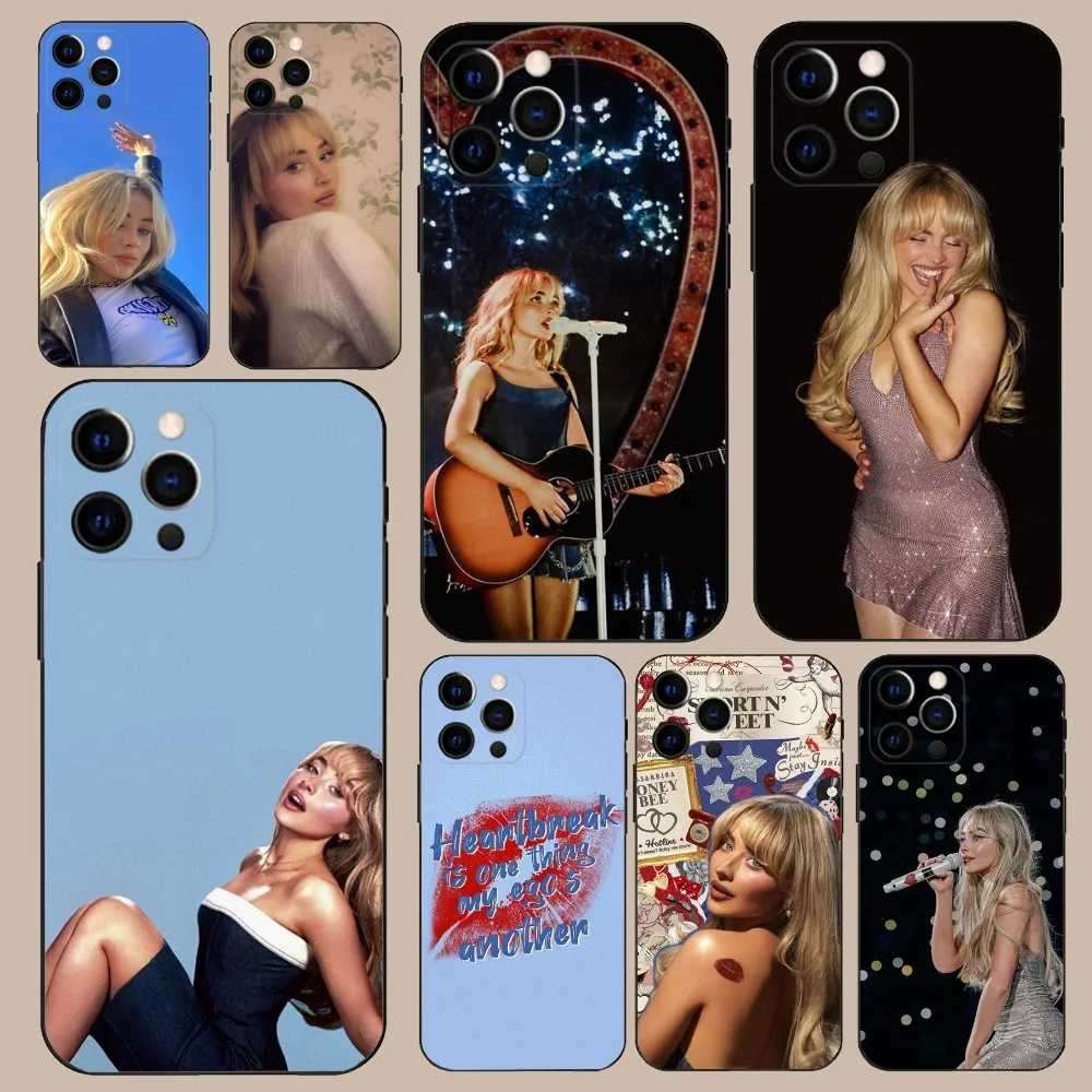 

Singer S-Sabrina C-Carpenter Phone Case For iPhone 16,15,14,13,12,11,Pro,X,XS,Max,XR,Plus,Mini Soft Black Cover