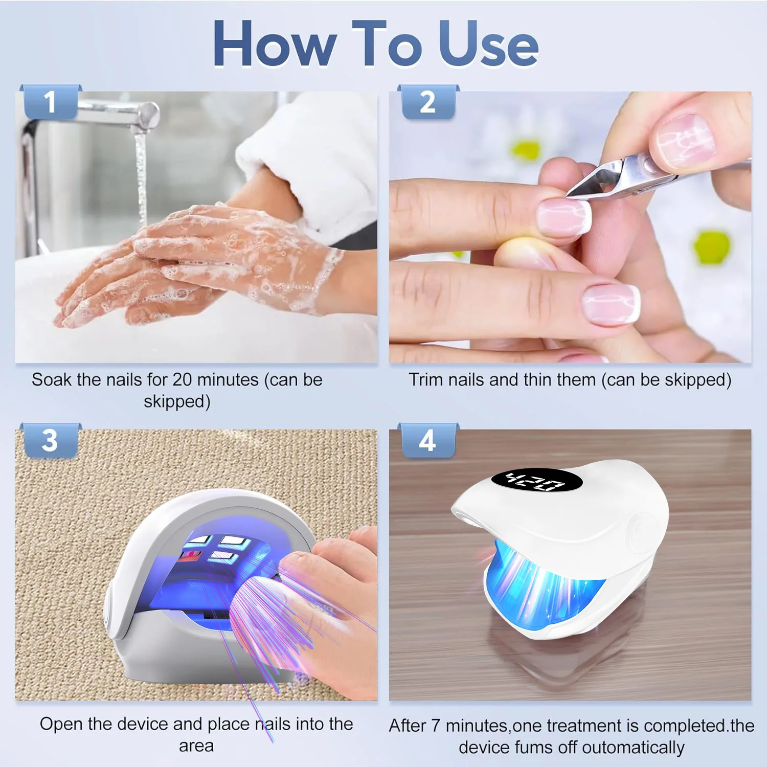 Instrumento de onicomicosis, dispositivo láser portátil para terapia de hongos en las uñas, herramientas antifúngicas para manos y pies