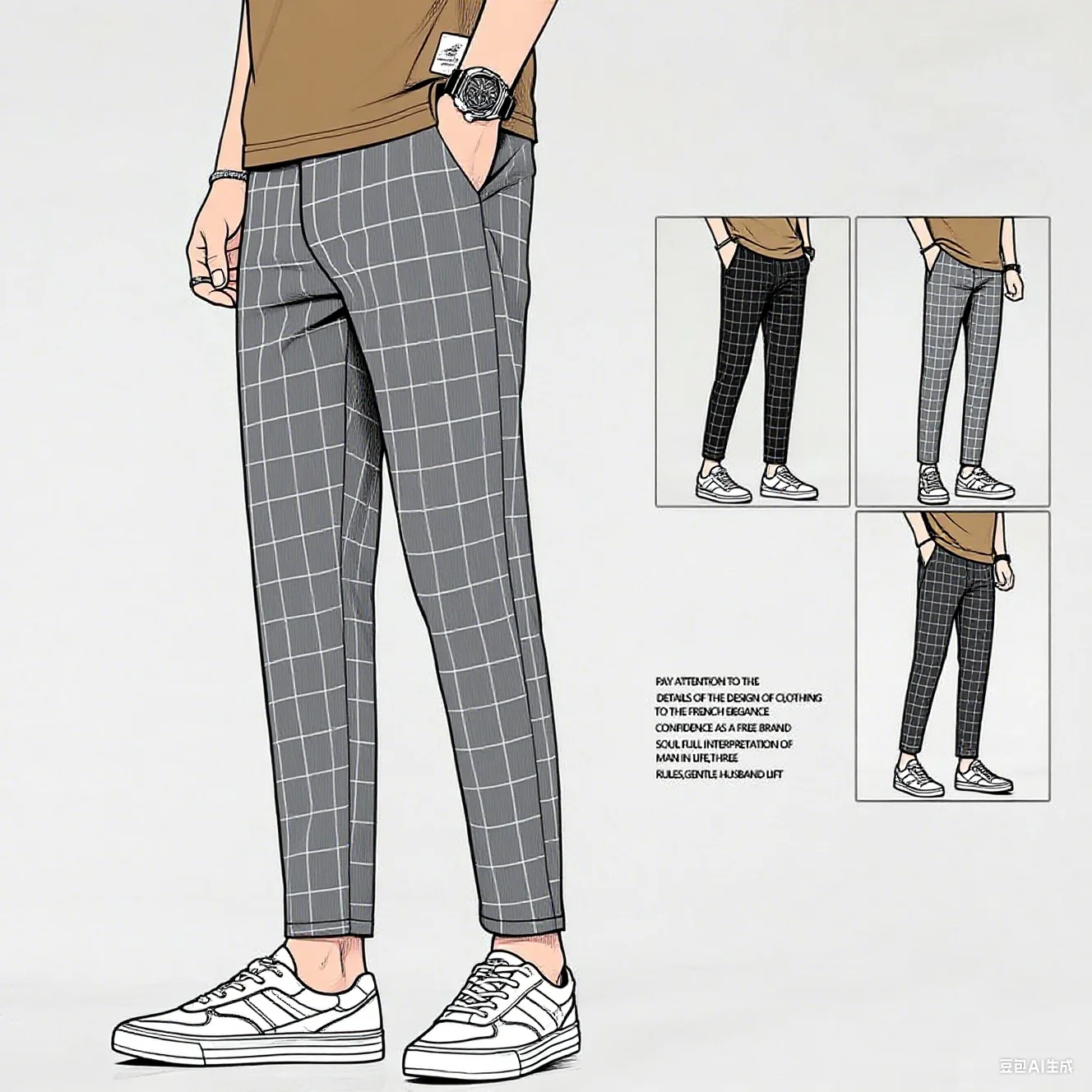 

High quality summer thin checkered pattern formal pants for men, slim fit business work office party, Korean slim fit casual pan