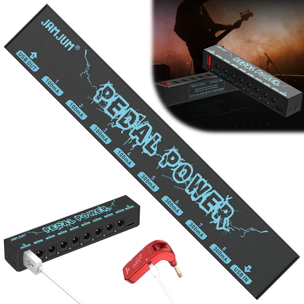 Guitar Effect Pedal Board Power Supply Short Circuit Overcurrent Protection Lower Noise Pedal Power Supply for Effect Pedals