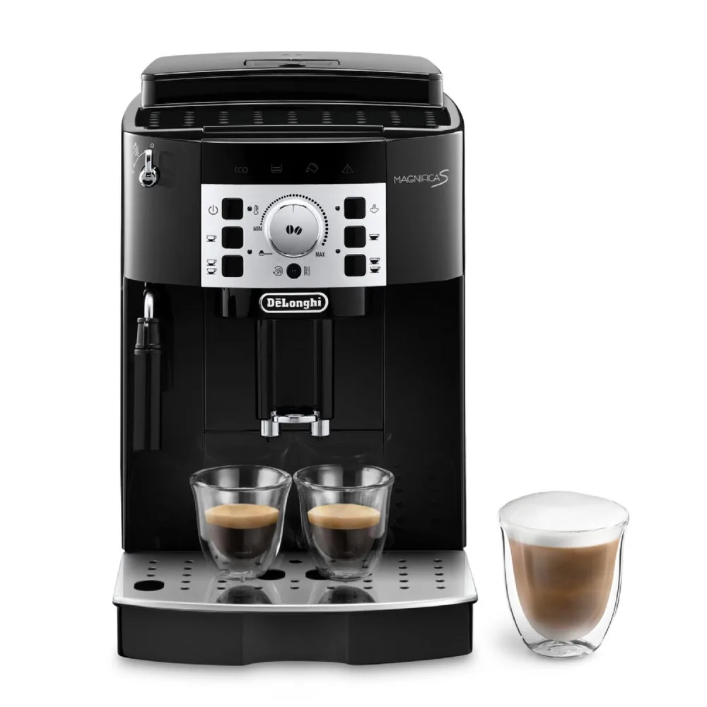 Coffee Maker with Milk Frother, Automatic Espresso Machine with 2 Hot Coffee Drinks Recipes, Soft-Touch Control Panel