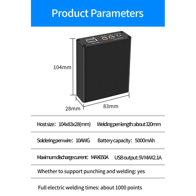 1Set Handheld 2.1A Portable For MINI Pocket Spot Welder Quick Charge Lithium Battery Spot Welder With Spot Welding Pen