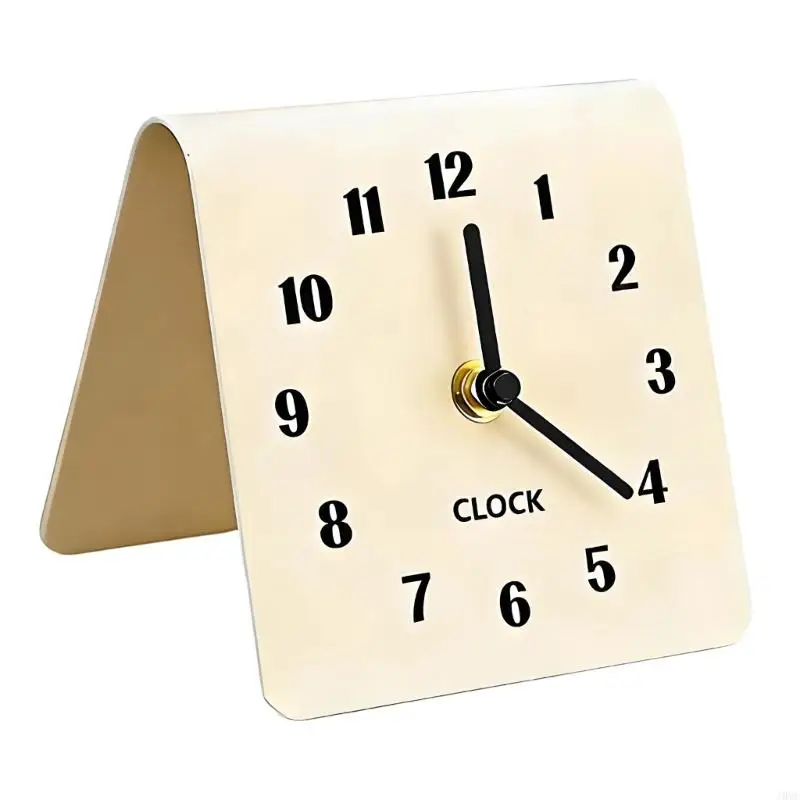 Artistic Quiet Operations Desk Analog Clock Acrylic Case Battery Operated For Living Room Bedroom Mantels Decoration J0MC
