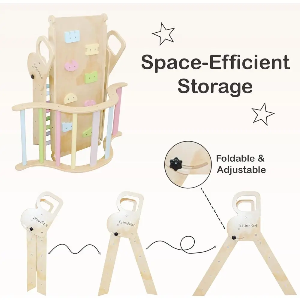 Ensemble Triangle Pikler 7 en 1, jouets d'escalade pour tout-petits, salle de sport dans la Jungle intérieure Montessori avec toboggan, arc, rampe et échelle, en bois I