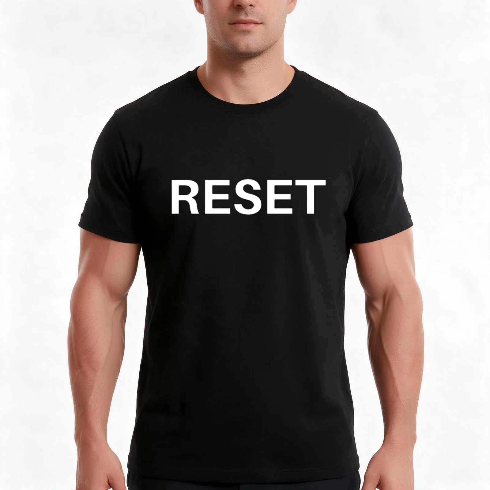 RESET T-Shirt Summer Casual Cotton Tee Oversized Streetwear Tops Vintage Graphic Print Loose Fit Short Sleeve 100% Cotton