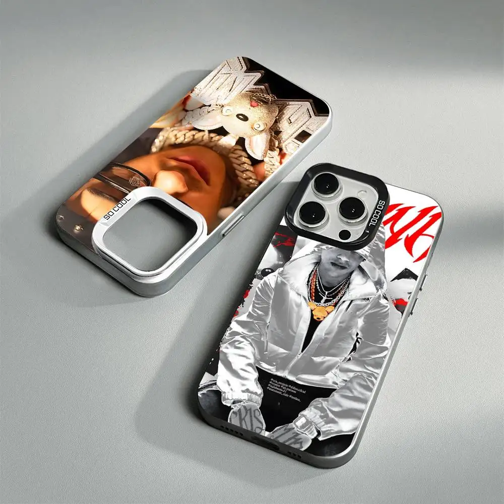 

Чехол для телефона C-Cris MJ Singer для iPhone 17, 16, 15, 14, 11, 12, 13 Pro Max, Pro Plus, цветной, серебристый